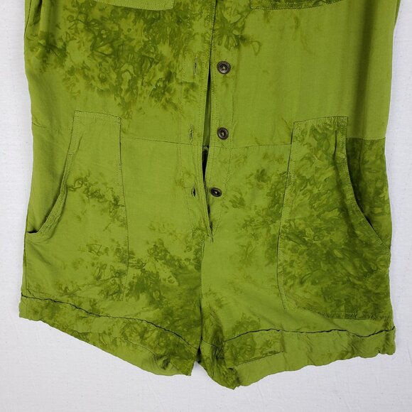 Khush Romper Rayon Green Tie Dye Bohemian size S Relaxed fit - Picture 4 of 9
